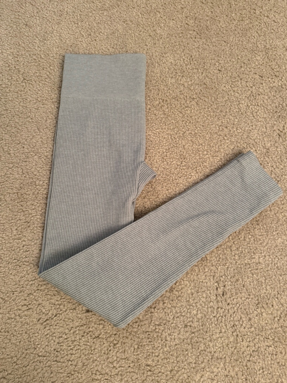 Ardene Kids Ribbed Leggings - Light Gray